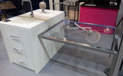 Table cuisine inox et verre