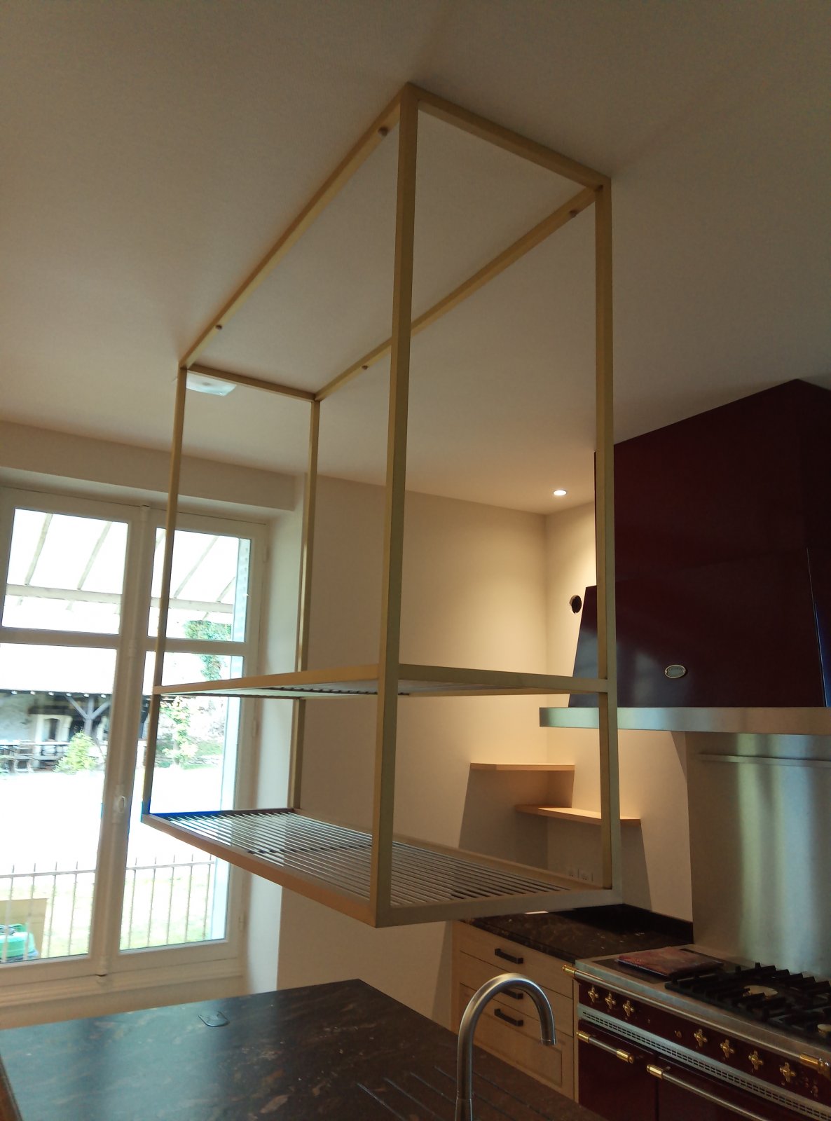 ETAGERE LAITON ET INOX